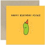 Old English Co. Funny Birthday Card for Men and Women - Happy Birthday Pickle - Cute Birthday Gift for Him Her - Birthday Greeting Card for Loved Ones - Friends and Family | Blank Inside