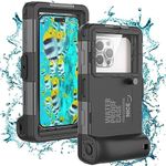 Nisso Waterproof Underwater Snorkeling Phone Case for iPhone 14/13/12/11 Pro Max Mini Xr/X/Xs/Samsung Galaxy Note10/9/8/S10/9/8 Ultra Plus Professional (Second Diving case, Black)