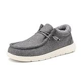 Bruno Marc Men's Slip-on Faux Fur Lined Loafers Casual Shoes, Grey, 15