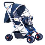 StarAndDaisy Stroller for Boy & Girl 0 to 3 Years / Baby Stroller with Lightweight / Foldable Pram for Baby with 3-Point Safety Harness, Adjustable Backrest, 360° Swivel Wheel, Reversible Handlebar, Extended Mosquito Net