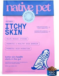 GutWell Itchy Skin - Dog Itching Skin Relief & Seasonal Allergy Itch Relief for Dogs - Promotes Skin Hydration, Elasticity & Healthy Barrier with Triple-biotic Blend, Zinc, & Vitamin E - 120 Scoops