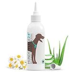 HUNDEPFLEGE24 Dog Ear Cleaner Solution acute - Extra Strong Ear Cleaner for Dogs & Cats with Inflammation & Infections - Natural Dog Ear Drops with Piroctone Olamine, Chamomile & Aloe Vera 250ml