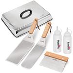 Stanbroil BBQ Griddle Accessories Set, Stainless Steel Scraper, Spatula, Basting Cover and Oil Bottles for Blackstone, Camp Chef Grill and Outdoor Griddle Accessories