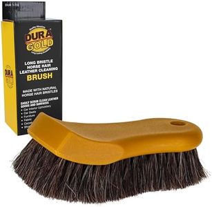 Dura-Gold Long Bristle Horse Hair Leather Cleaning Brush - Scrub Clean Car Interior Upholstery, Seats, Furniture, Fabric, Carpet, Shoes Boots Sneakers - Auto Detailing, Scrubbing Removing Stains, Dirt