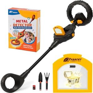 PANCKY Metal Detector for Kids, IP68 Waterproof 3-10 Year Kids Metal Detector Kit with LCD Display, Automatic Sensitivity Adjustment, 6.6" Search Coil, 1.65lb Lightweight, Gift for Boys & Girls, Black