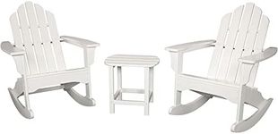 Hanover Outdoor Furniture ADROCKER3PCWH White 3-Piece All-Weather Rocking Adirondack Patio Set