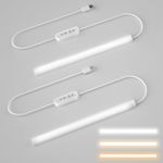 Hoteon Acrylonitrile Butadiene Styrene Led Under Cabinet Light Closet Light With 3 Color Modes(3000K/4000K/5700K) 8 Level Brightness 7W Usb Plug Batten Light Counter Light White (2 Pack)