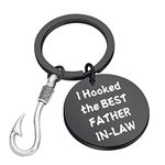 CENWA Father of The Groom Keychain from Bride Fathers Day Fisherman Gifts (Father in Law-K Black)