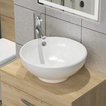 Royal Bathrooms Vessel Countertop Basin Sink White Round 440mm Ceramic Bathroom Washing Bowl