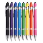 Bribobo 8 Pack Ballpoint Pen 2-in-1 Stylus Retractable ballpoint pen with stylus tip, Metal Stylus Pen for Touch Screens, 1.0 mm Black Ink