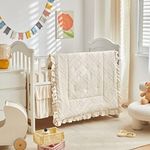 Tufted Ruffle Crib Bedding Set 3 Pi