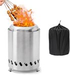 WDKXCN Table Top Fire Pit, 2025 Upgraded Stainless Steel Smokeless Tabletop Fire Pit with Stand and Carry Bag, 8" Portable Smokeless Firepit For Camping, Outdoor & Patio - Wood Burning/PelletFueled