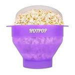 The Original Hotpop Microwave Popcorn Popper, Silicone Popcorn Maker, Collapsible Bowl BPA-Free and Dishwasher Safe- 20 Colors Available (Transparent Purple)