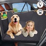 LOOBANI Hard Bottom Car Seat Cover for Dogs: Back Seat Extender for Dogs, Dog Seat Cover for Back Seat with Mesh Window and Storage Pocket