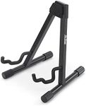 On-Stage GS7462B Professional A-Frame Guitar Stand (Holds Electric, Acoustic, and Bass Guitars, Small Amps, and Mixers, Stepped Yoke, Nonslip Padding, Rubber Feet, Folding, Portable, Storage, Display)