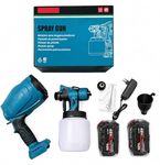 REFINED HOME Cordless Paint Sprayer Battery Powered,2X 5.5Ah 48V Battery,Handheld Electric Spray Paint Gun,3 Nozzles,Adjustable Spray Width&Flow Control,HVLP Paint Sprayer for House Furniture Painting