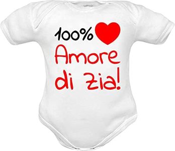 body per neonati cotone frase 100% amore di zia manche corte o in caldo cotone manica lunga set con bavetta cappello e tutine (body Zia bianco manica corta stampa, 3-6 mesi)