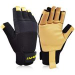 Intra-FIT Professional Anti-Vibration Glove Half Finger EN ISO 10819: 2013 / A1: 2019 & EN 388:2016 Certified，Reinforced Palm and Thumb, Ideal For Road Breakers, Sanders, Grinders and Chipping Hammers