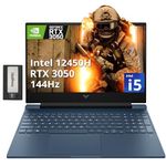 HP Victus 15.6" FHD 144Hz Gaming Laptop, Intel i5-12450H, 64GB RAM, 2TB PCIe SSD, NVIDIA GeForce RTX 3050, Backlit Keyboard, FHD Camera, Wi-Fi 6, Windows 11, Blue, 256GB Docking Station Set