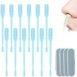 Hair Cutter, Nasal Hairs Remover Tool, 360° Rotating Portable Manual Nose Hair Remover, Double Sided Noses Hairs Knife Travel Essentials (Blue, 12 PCS)