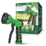 Signature Garden High Pressure Water Hose Spray Nozzle Sprinkler Head Hose Attachment - 8 Sprayer Patterns - Garden Hose Nozzle - Watering Lawns & Gardens, Washing Cars & Pets (Green)|Home Improvement