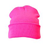 Beanie Hat Plain Neon Pink Soft Comfortable Casual for Men Women Warm Knitted Winter Woolly Skully Ski Headwear