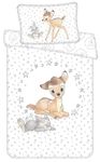 Disney Bambi Stars Baby Bedding Set, Duvet Cover 2 Pieces 100 x 135 cm + Pillowcase 40 x 60 cm, 100% Cotton