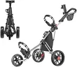 Caddytek CaddyLite 11.5 V3 3 Wheel Golf Push Cart - SuperLite Deluxe, Lightweight, Easy To Fold Caddy Cart Pushcart , Silver , 53.5 x 27 x 45"