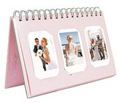 Golden State Art, Instax Frames Collection,Photo Album Book Style 60 Pocket for Fuijufilm Instax Mini 7S 8 70 90 25 50S 8+ Film (Light Pink)