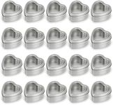 Dicunoy 20 Pack 2oz Metal Tins, Heart Shaped Empty Tin Box With Lids, Candle Jars Gift Storage Container Cans With Clear Window For Candle Making, Candies, Treasures