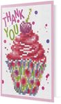 Diamond Dotz Cup Cake Thank You Card Diamond Painting Kits for Adults - Diamond Art Kits a Relaxing Creative Craft Kit with Dotz Gems