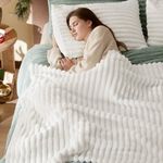 Bedsure White Fleece Twin Blanket f