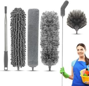 Fan Cleaner Brush with Long Rod | Duster for Home Cleaning | Microfibre Ceiling Cleaning Brush | Extendable Spider Net Cleaning Brush Long Stick | 100 Inch Expandable Pole-Multi (4 in 1 Duster)
