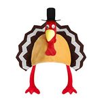 Funny Turkey Hat Christmas Thanksgiving Halloween Party Funny Turkey Hat With Head Legs Tail Fancy Dress Plush Bird Turkey Costume Decoration