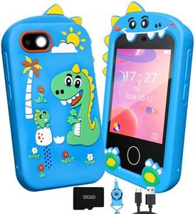 Kids Smart Phone for Boys, Dual Camera Cell Phone with Games, Music Player, 2.8" Touchscreen HD Dinosaur Phone for Kids Age 3-10, Preschool Educational Learning Toddler Toys Christmas Birthday Gift