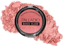 Palladio Baked Blush, Highly Pigmented Shimmery Formula, Easy to Blend and Highly Buildable, Apply Dry for a Natural Glow or Wet for a Dramatic Luminous Look, Long Lasting for All day Wear, Wish