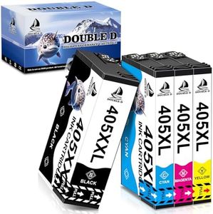 DOUBLE D 405XXL 405 XXL Cartucce d'inchiostro Compatibili per Epson 405XXL 405 XXL 405XL per Epson WorkForce WF-7830DTWF WF-7840DTWF WF-7835DTWF(XXL Nero,XL Ciano,XL Magenta,XL Giallo,4 Pezzi)