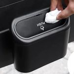 IAC ENTERPRISE car mini car dustbin accessories for Car Trash Bin Can Holder Dustbin Hanging: Black Automotive Garbage Can Bin Trash Container for Auto Cars, Dust Bin, Home, Office,(Black Pac for 1)