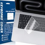 Clear Ultra Thin TPU Keyboard Cover for 2024-2021 M3/M2/M1 Pro/Max Chip MacBook Air 15.3"/13.6" A3113/A3114/A2941/A2681 MacBook Pro 14"/16" A2442/A2779/A2485/A2780, US Layout Keyboard Protector