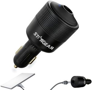 STARGEAR Starlink Mini Car Adapter 12V to 24V DC Step Up Converter with 60W Car Cigarette Lighter Adapter, Starlink Mini 12V Adapters Supports 16 AWG Official 30M, Ideal for RV, Boat, Trailer（Black）