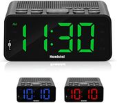 Digital Alarm Clock Radio, Alarm Clocks for Bedrooms with AM/FM Radio, Sleep Timer, Dimmer, Easy Snooze, Battery Backup - 0.6" Green LED Digits