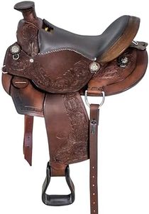 HORSE SADDLERY IMPEX Classic Quality Handmade Premium Leather Western BEARTRAP Equestrian Trail Horse Saddle, Size 16" inches Seat Available