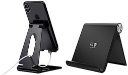 Elv Aluminum Adjustable Mobile Phone Foldable Tabletop Stand Dock Mount (Black) Foldable, Portable, Tablet/Phone Stand (Black)