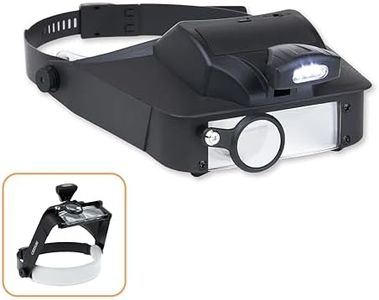 Carson LumiVisor Head Magnifier - Black Head Visor with LED Lighted Magnifier (2x/3x/5x/6x) (LV-10)