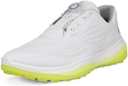 ECCO Men's LT1 BOA Hybrid Waterproof Golf Shoe, White, 10-10.5