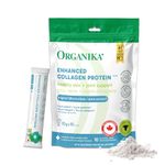 Organika Enhanced Collagen Powder (Type 1 & 3) – Single-serve sachets – 10g Per Serving for Hair, Skin, Nails & Joints – Canadian-Made, Grass-Fed, Non-GMO - 10 sachets