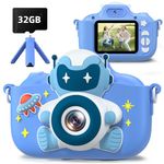 Gofunly Kids Camera, Kids Digital Camera for Boys Girls, Selfie Camera for Kids with 32GB Card and Tripod, 1080P Video Childrens Camera for Age 3-12 Years Old Birthday