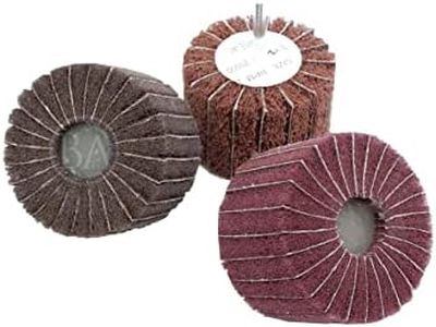 Benchmark Abrasives 3" X 2" Interleaf Flap Wheel with 1/4" Shank Mounted, Perfect for Finishing, Surface Polishing Rust Paint Removal (10 Pack) - Medium
