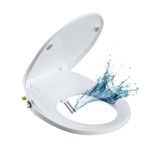 Hibbent Bidet Toilet Seats Non-Electric with Separated Self Cleaning Function - Dual Nozzles Hygienic Washing for Rear & Feminine Cleaning-ON/Off Metal T Adapter Inclued(Round/Standard - OB308UK)