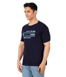 ZyKE Men's Cotton Tee with Graphic - Regular Fit T-Shirts with Moisture Management and Breathability(XL) Dark Blue